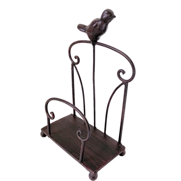 Bird Napkin Holder Metal Heavy Duty 9.5X6” Brown Kitchen Decor Table Utensils - Picture 1 of 8